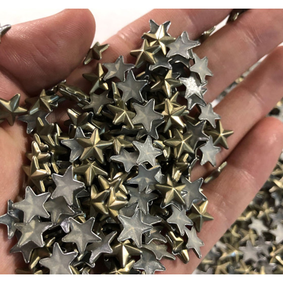 Gold Five-Pointed Star Rhinestones Octagonal Korean Half Beads Hot Stamping Garment Accessories Material Jewelry